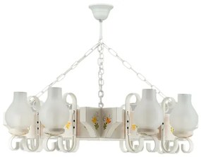 Brilagi - Lustră suspendată cu lanț QUEEN 8xE14/40W/230V fag/crem