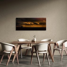 Tablou unei vele în apus de soare (120x50 cm)