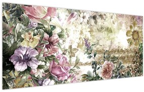 Tablou - Flori de design (120x50 cm)