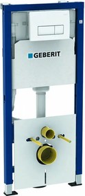 Set rezervor WC incastrat cu set fixare si clapeta alba dreptunghiulara Geberit Duofix Delta
