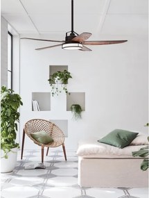 Ventilator LED de tavan Lucci Air 213175 LOUISVILLE 1xGX53/58W/230V maro + telecomandă