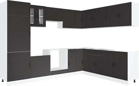 vidaXL Set dulap de bucătărie 14 piese „Kalmar” lemn negru prelucrat