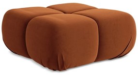 Taburet modular portocaliu cu tapițerie din catifea Lokua – Makamii