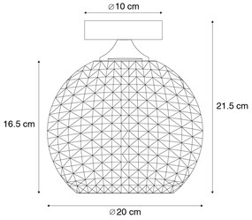 Plafoniera inteligentă Art Deco din alamă, inclusiv Wifi A60 - Sphere