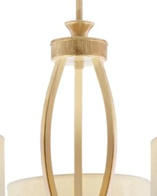 Brilagi - Lustră pe tijă SAPHIRE 3xE27/15W/230V Ø 66 cm crem/auriu/patină