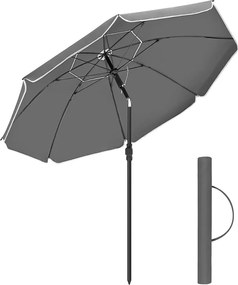 Umbrelă SOLARA, Ø160 cm, gri SongmicsHome