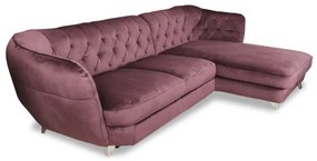 Coltar Extensibil Cu Lada Depozitare Retro, Dreapta, Mov, 302 X 188 Cm