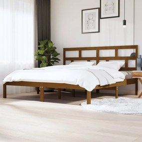 3101241 vidaXL Cadru de pat, maro miere, 200x200 cm, lemn masiv de pin