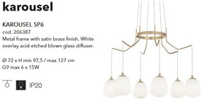 Lustra cu 6 pendule design modern KAROUSEL SP6, alama 206387