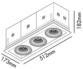 Spot LED incastrabil COLIN-3 Black recessed 72-108W 3000K 20°