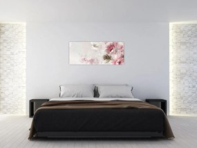 Tablou - Pictura flori roz (120x50 cm)