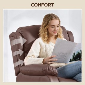 HOMCOM Fotoliu Electric Rabatabil cu 8 Puncte de Masaj, Suport pentru Picioare, 97x85x100 cm, Maro | Aosom Romania