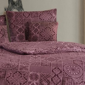 Lenjerie de pat din bumbac Kvalitex Tokyo, vișiniu, 240 x 220 cm, 2 buc. 70 x 90 cm