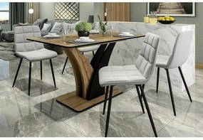 Masa extensibila Vento stejar artizan/negru L120-160 cm
