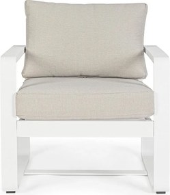 Fotoliu de grădină alb din metal Merrigan – Bizzotto