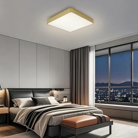 Brilagi-LED Plafonieră LED dimabilă POOL 48W/230V 3000-6000K 50x50 cm aurie + telecomandă