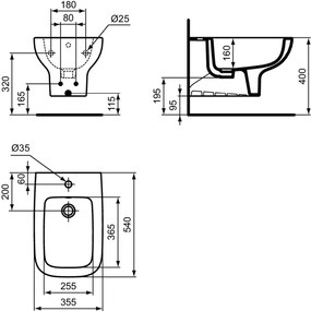 Bideu suspendat Ideal Standard i.Life A, alb