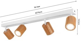 Brilagi - Corp de iluminat tip spot MODERN WOOD 4xGU10/8W/230V lemn de cauciuc/alb