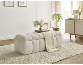 Bancă bej cu tapițerie din țesătură bouclé Mont Blanc – Bobochic Paris