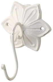 Cuier alb, tip floare, din metal, Zea