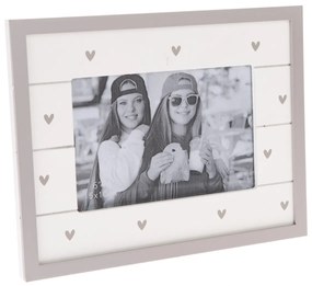 Ramă foto din lemn So much hearts, alb, 22, 22 x 17 cm