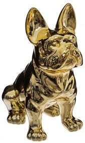 Statueta Golden Dog, ceramica, auriu, 22.5 x 18 x H 12 cm