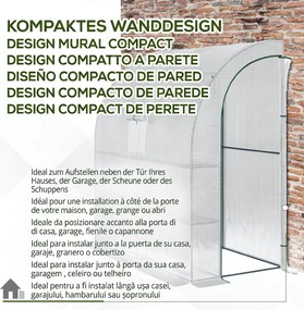 Outsunny 7' x 3' x 7' Outdoor Walk-In Greenhouse, Plant Nursery with Roll-up Windows, PE Cover, and 3 Wire Shelves, White | Aosom Romania