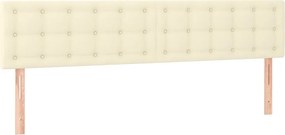 vidaXL Tăblii de pat, crem, 180x5x78/88 cm, piele ecologică