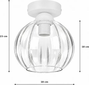 BRILAGI - Plafonieră LED RETRO GLASS 1xE27/60W/230V Ø 18 cm alb/transparent