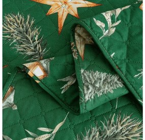 Cuvertura pentru pat cu model GREEN CHRISTMAS, verde Dimensiune: 170 x 210 cm