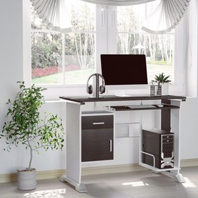 HOMCOM Birou pentru PC cu Sertare din Lemn, Masă pentru Calculator, 100x52x75 cm, Maro | Aosom Romania