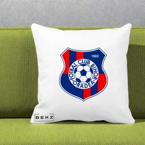 Perna Personalizata FC Bihor Oradea 1902 Fotbal, 40x40 cm, Alba Mata, Husa Detasabila, Perna Inclusa, BEKZ®