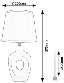 Lampa de masa ceramica si abajur bej Madelor