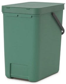 Cos de gunoi colectare selectiva Brabantia Sort&Go 1003236, 25 L, Maner, Montabil pe perete, Verde inchis