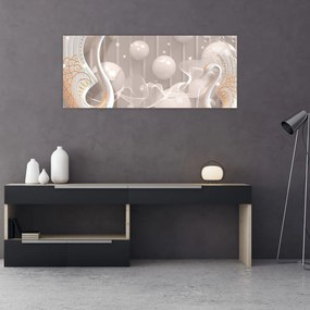 Tablou - Lebede fermecate (120x50 cm)