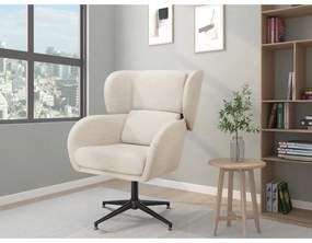 Fotoliu alb wing cu tapițerie din catifea Vanessa – Støraa