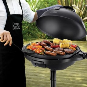 Grătar electric George Foreman 22460-56, 2400 W, 44,5 cm, 15 porții, 5 niveluri de temperatură, strat antiaderent, negru