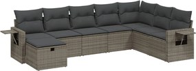 vidaXL Set canapele de grădină cu perne, 8 piese, gri, poliratan