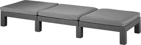 Sezlong cu spatar ajustabil, Keter, Daytona Grafit/ Gri- rece