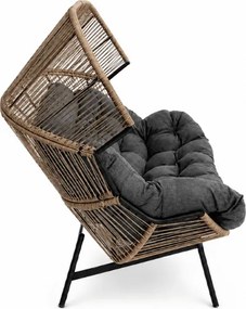 Canapea de gradina AURELO cu doua locuri 146 cm, maro