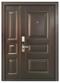 Usa metalica dubla de exterior cu izolatie si vizor Novo Doors ND5001 ,deschidere stanga dreapta, 1 yala, dimensiuni multiple,tabla 0.7 mm, balamale