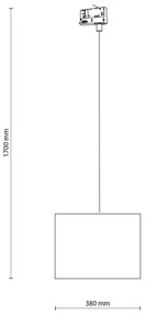 Lustră pe cablu pentru sistem de șină trifazic TRACER 1xE27/15W/230V d. 38 cm negru/gri