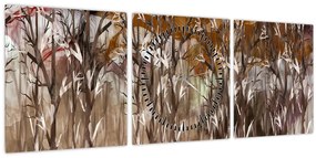Tablou - Copaci (cu ceas) (90x30 cm)