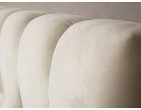 Pat matrimonial bej tapițat cu spațiu de depozitare și somieră 200x200 cm Bali – Cosmopolitan Design