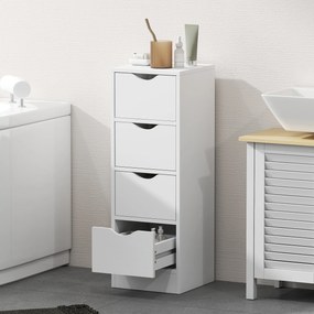 HOMCOM Dulap de Baie Economisitor de Spațiu 4 Sertare în Stil Nordico | Aosom Romania