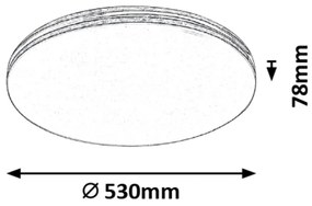 Plafoniera LED moderna Oscar 53cm alb/crom