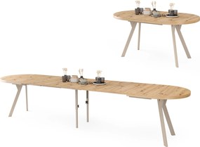 Mazzoni Masă ovală extensibilă EXPANSO Stejar Artisan / picioare cașmir