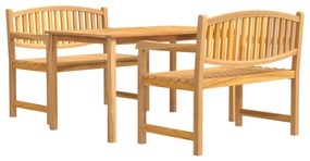 3157937 vidaXL Set mobilier pentru grădină, 3 piese, lemn masiv de tec