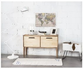 Tablou de perete din lemn de pin Really Nice Things Mapamundi, 40 x 60 cm