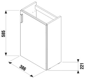 Dulap de baie cu lavoar JIKA H45J5111753011 PETIT 58,5x38,6 cm gri